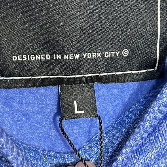 Reason Sweater Mens Large Blue Crewneck Pullover Mountain Patch Logo New NYC - Picture 7 of 11